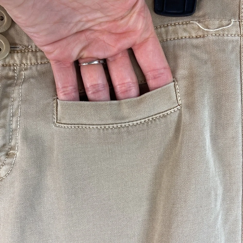 SANCTUARY Anthropologie Khaki Cargo Utility Wide Leg Pants Size 6 - Picture 5 of 15